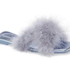 Women's Jeffrey Campbell Crush On U 2 Feather Slide Sandal, Size 9.…